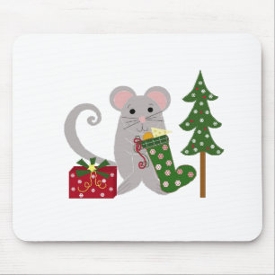 Weihnachtsmaus im festlichen Gewand Mousepad