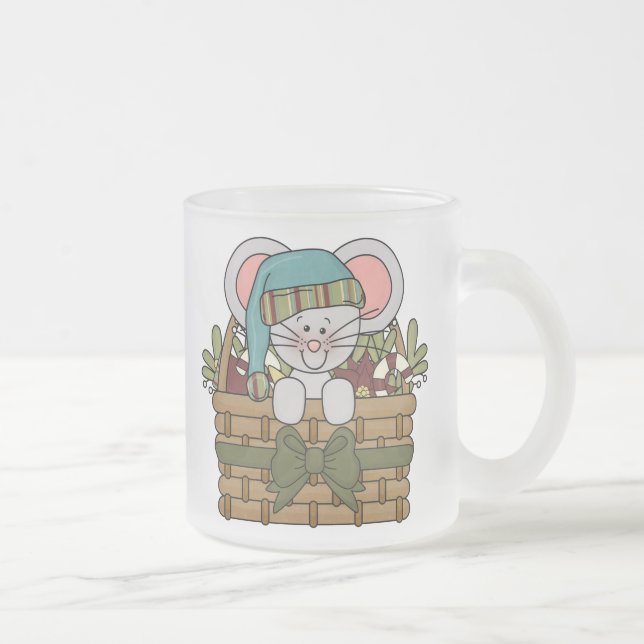 Weihnachtsmaus im Korb Mattglastasse (Rechts)