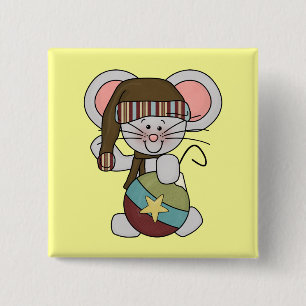 Weihnachtsmaus mit Verzierung Button