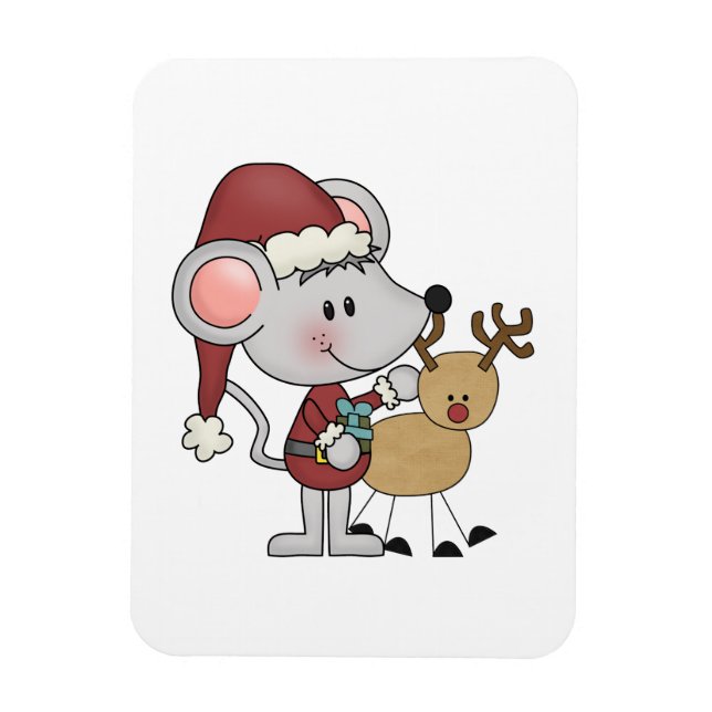 Weihnachtsmaus und magnet (Vertikal)