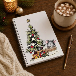 Weihnachtsmaus unter dem Baum Hardcover-Journal Notizbuch
