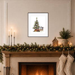 Weihnachtsmaus unter dem Baum Poster