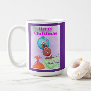 Weihnachtsmaus wünscht Frohe Weihnachten Kaffeetasse