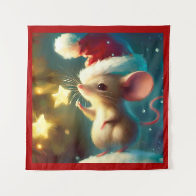 Weihnachtsmäuse 1 wandteppich (Vorderseite)