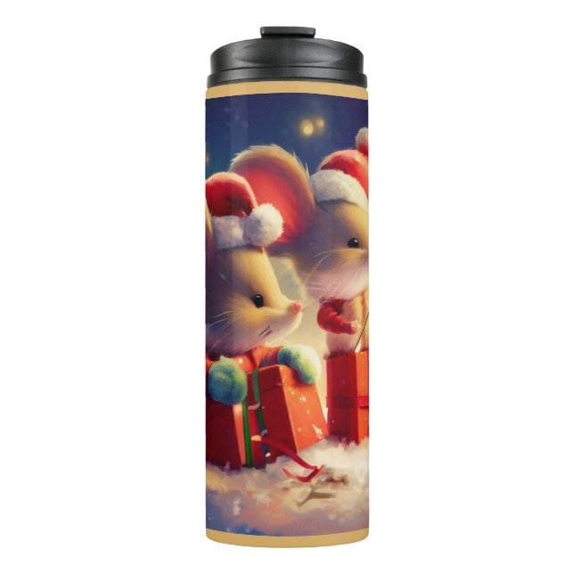Weihnachtsmäuse 3 thermosbecher (Vorderseite)