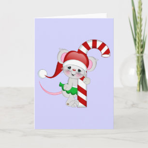 Weihnachtsmäuse Candy Cane Feiertagskarte