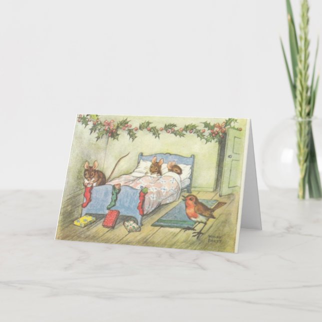 Weihnachtsmäuse Feiertagskarte (Vorderseite)