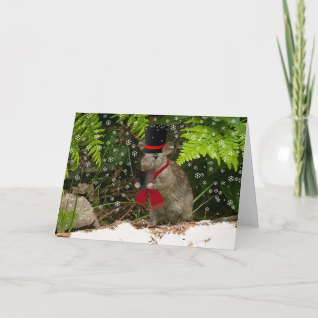Weihnachtsmäuse Feiertagskarte (Vorderseite)
