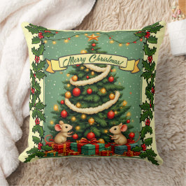 Weihnachtsmäuse im viktorianischen Stil Geschenke Kissen