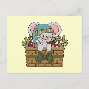 Weihnachtsmäuse in Basket Feiertagspostkarte