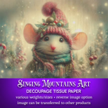 Weihnachtsmäuse in Hat Decoupage