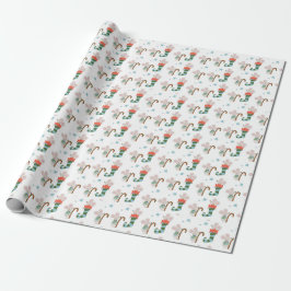 Weihnachtsmäuse in Strümpfen Geschenkpapier
