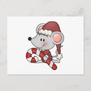 Weihnachtsmäuse mit Candy Cane Feiertagspostkarte