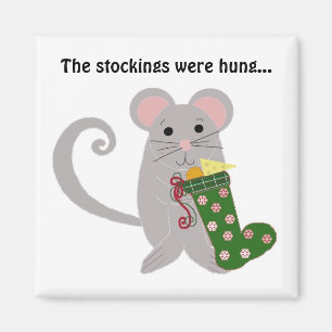 Weihnachtsmäuse mit Käse Magnet