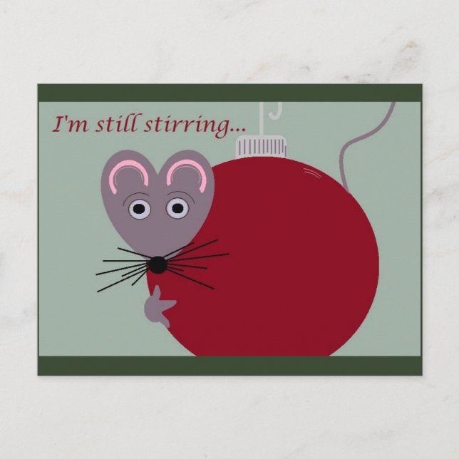 Weihnachtsmäuse mit Ornament ist immer noch reißen Postkarte (Vorderseite)