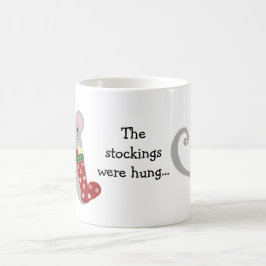 Weihnachtsmäuse mit Strümpfen Kaffeetasse
