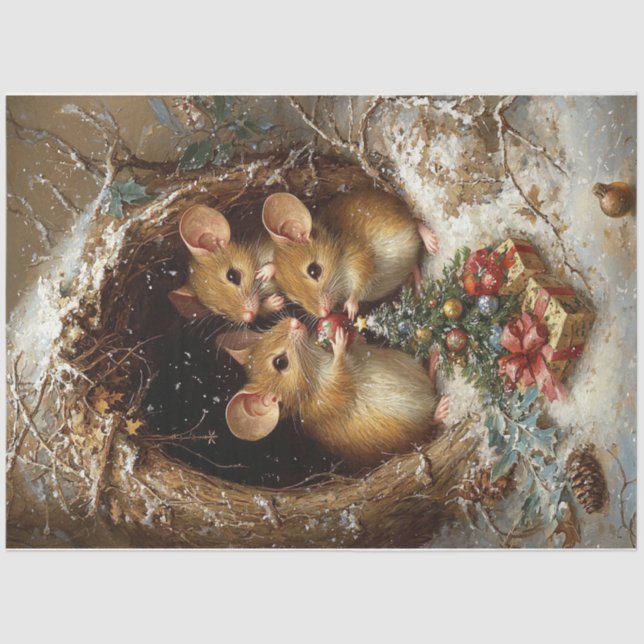 Weihnachtsmäuse Seidenpapier (Vorderseite)