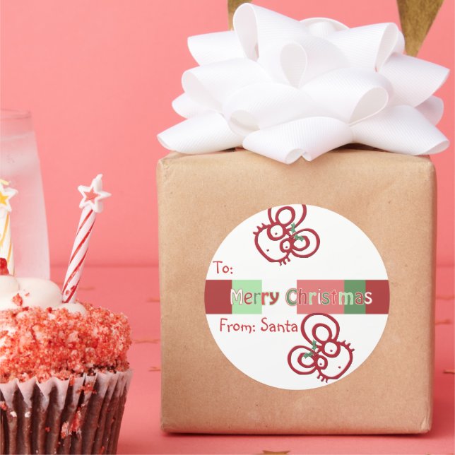 Weihnachtsmäuse-Sticker Runder Aufkleber (Party)