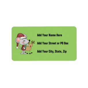 Weihnachtsmäuse und adressaufkleber