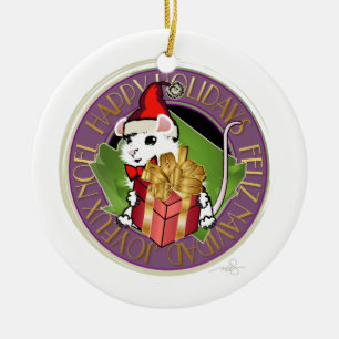 Weihnachtsmäuse Weihnachtsgrüße Keramik Ornament