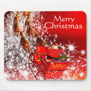 Weihnachtsmäuse/Weihnachtsmann und Schlitten Mousepad