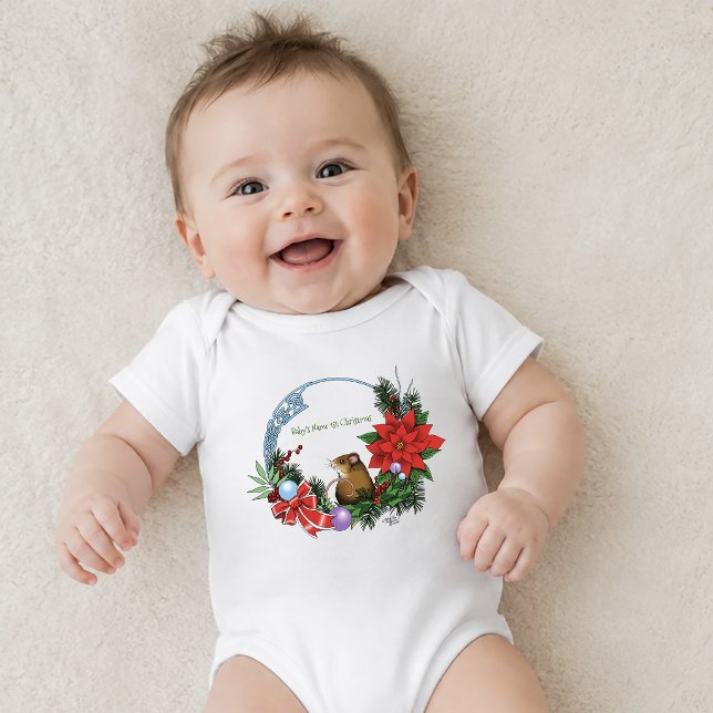 Weihnachtsmäuse Wreath Baby Strampler (Von Creator hochgeladen)