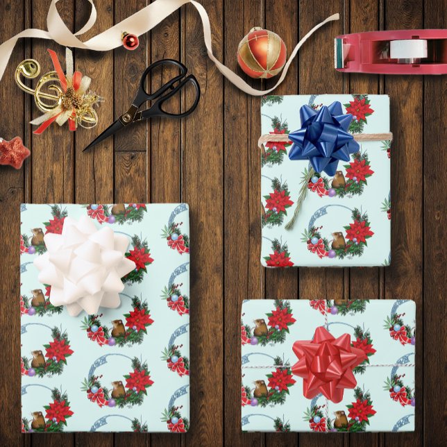 Weihnachtsmäuse Wreath Geschenkpapier Set (Von Creator hochgeladen)