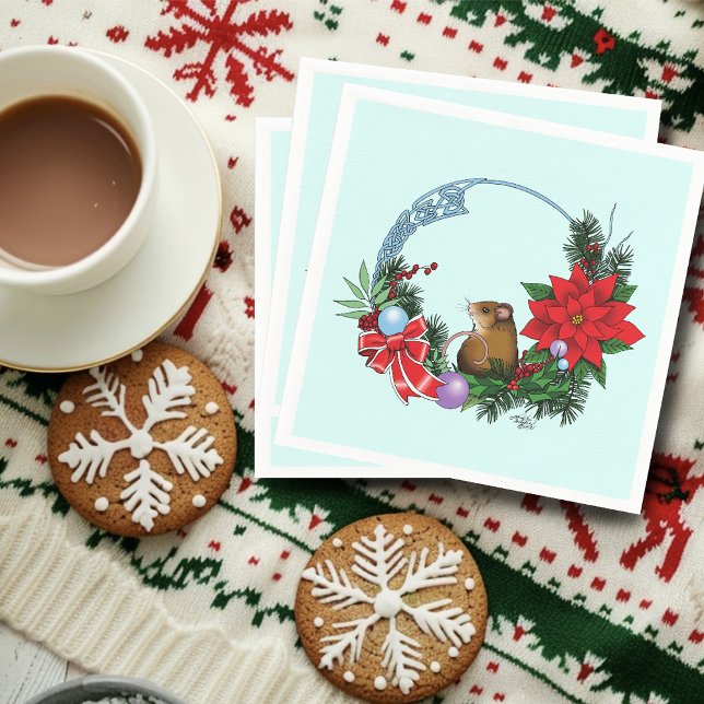 Weihnachtsmäuse Wreath Serviette (Von Creator hochgeladen)