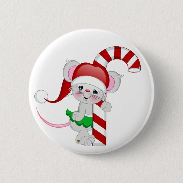 Weihnachtsmäusezuckerstange Button (Vorderseite)