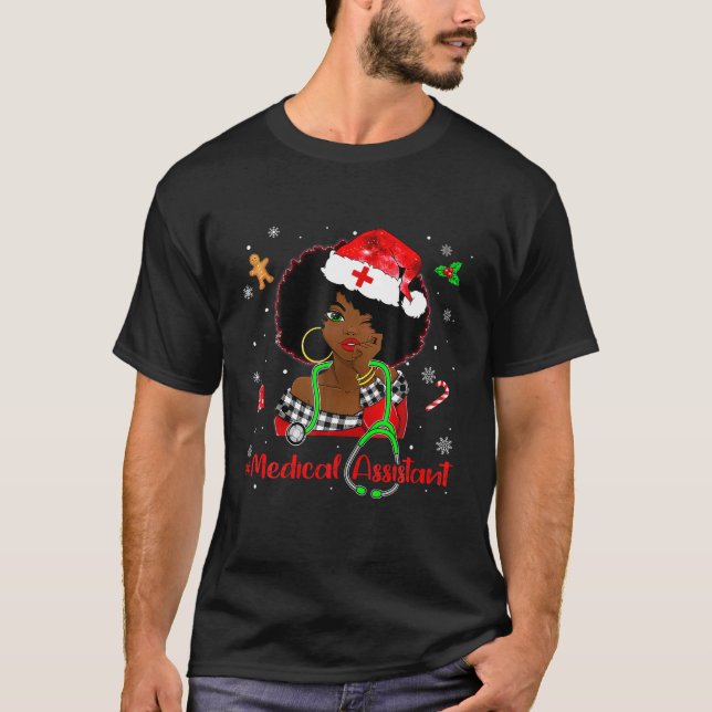 Weihnachtsmediziner Krankenpflege Afrikanischer Na T-Shirt (Vorderseite)