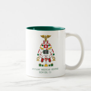 Weihnachtsmedizinzentrum Ärzte und Schwestern Zweifarbige Tasse