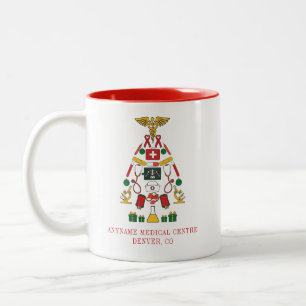 Weihnachtsmedizinzentrum Ärzte und Schwestern Zweifarbige Tasse