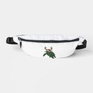 Weihnachtsmeeresschildkröte Rentier Vintage-Stich Bauchtasche
