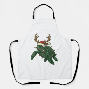 Weihnachtsmeeresschildkröte Rentier Vintage-Stich Schürze