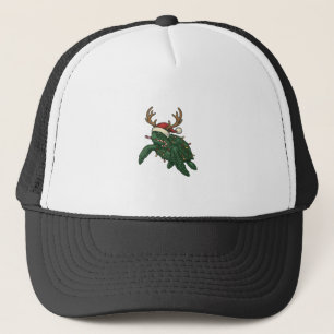 Weihnachtsmeeresschildkröte Rentier Vintage-Stich  Truckerkappe