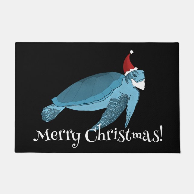 Weihnachtsmeerschildkröte Fußmatte (Vorderseite)