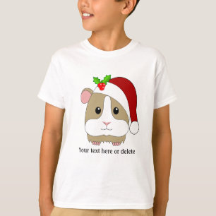 Weihnachtsmeerschweinchen mit Santa-Hut personalis T-Shirt