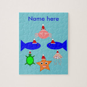 Weihnachtsmeerwesen Personalisiert Puzzle