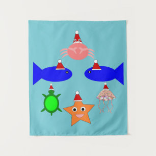Weihnachtsmeerwesen Wandteppich