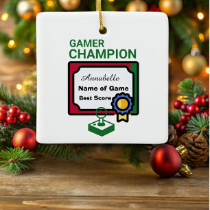 Weihnachtsmeister Rot und Grün Keramikornament