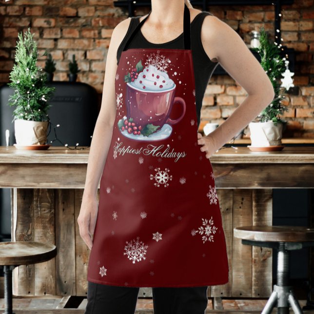 Weihnachtsmeisterschaft der heißen Schokolade | Ro Schürze (Red Christmas Cup of Hot Chocolate Apron)
