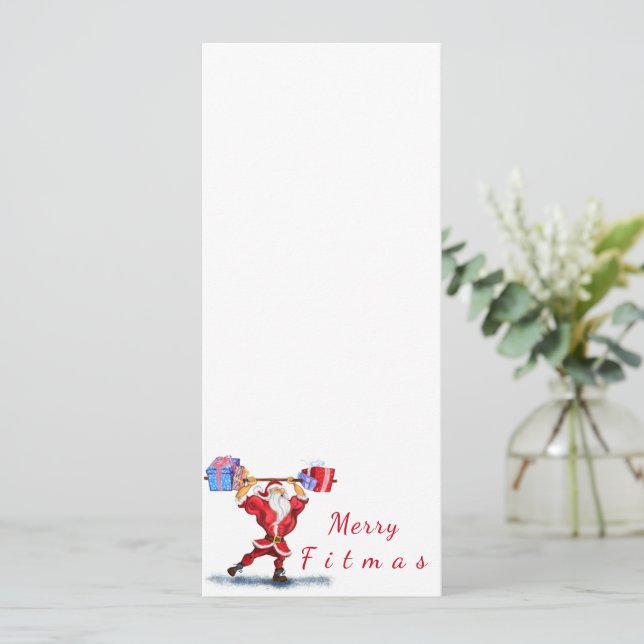 Weihnachtsmenü Weihnachtsmann mit Geschenken - Fun Menükarte (Stehend Vorderseite)