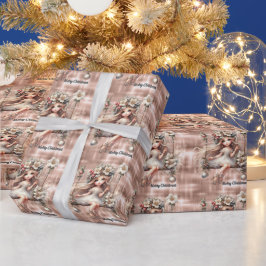Weihnachtsmesse auf Sparkle Rose Gold Hintergrund Geschenkpapier