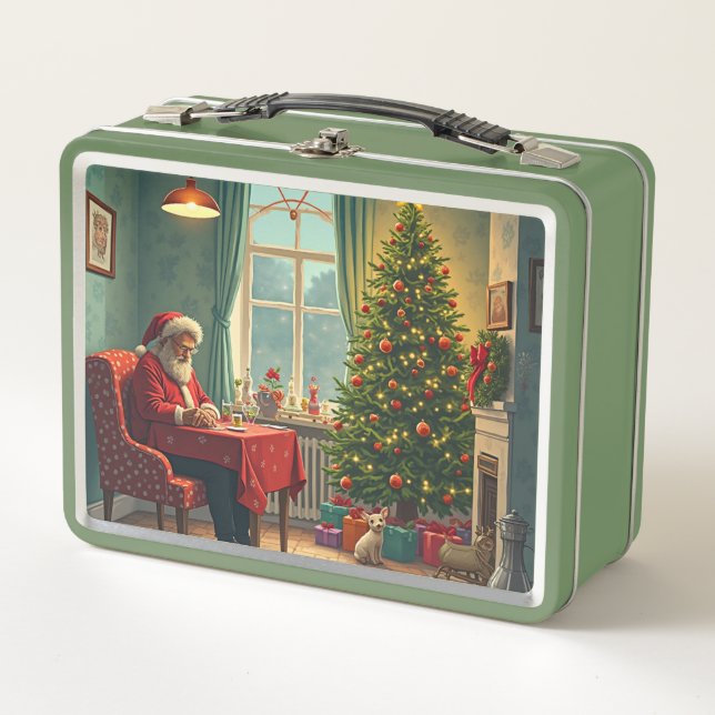 Weihnachtsmetall-Lunchbox Metall Brotdose (Vorderseite)