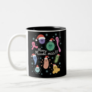 Weihnachtsmikrobiologie-Lehrer Mikrobe Zweifarbige Tasse