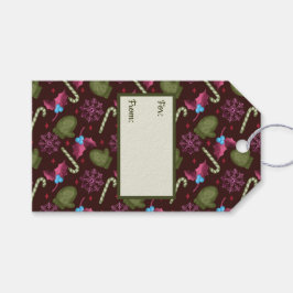 Weihnachtsmilben, Schneeflocken, Pfefferminzsticks Geschenkanhänger