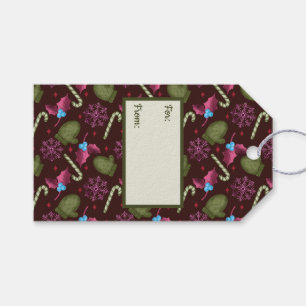 Weihnachtsmilben, Schneeflocken, Pfefferminzsticks Geschenkanhänger