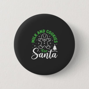 Weihnachtsmilch und Kekse für den Weihnachtsmann Button