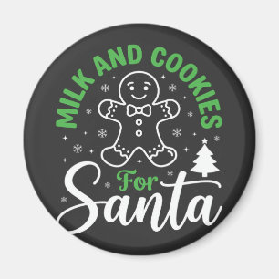 Weihnachtsmilch und Kekse für den Weihnachtsmann Magnet
