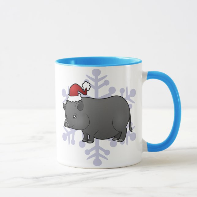 Weihnachtsminiatur-Schwein Tasse (Rechts)